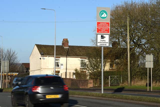 Many signs have already been erected for the clean air zone, including on Warrington Road in Marus Bridge