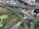Passengers are being advised about changes to weekend journeys between Bolton and Manchester while Network Rail improves the railway. Picture shows Ordsall Lane and comes courtesy of Network Rail air operations