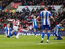 Josh Maja takes advantage of Jason Kerr's slip to put Stoke ahead