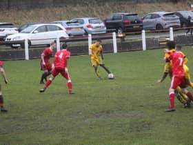 Action from Ashton Town's clash at Chadderton (Pic: Gordon Johnson)