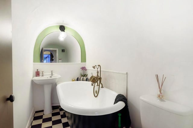 Also on this floor is the small but stunning bathroom with a claw bath.