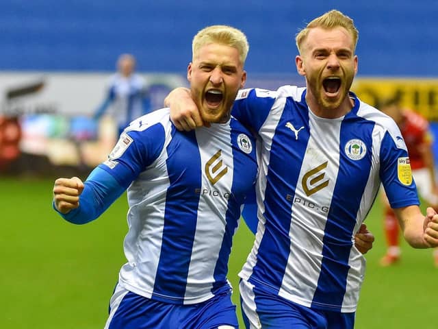 Jack Whatmough celebrates Stephen Humphrys' winning goal against Charlton