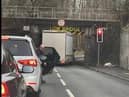 The firmly wedged van