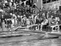 A relay event at the English Schools Swimming International organised by local teachers at Wigan International Pool on Saturday the 20th of March 1976.
Teams taking part were from England, Scotland, Wales, Northern and Southern Ireland and West Germany.