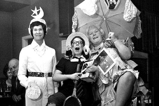 RETRO 1972 A fancy dress party for staff at Asda Newtown, Wigan.