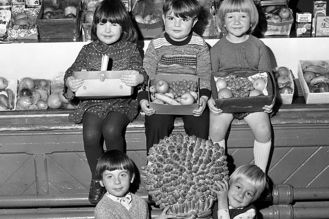 RETRO 1976 St John's Church Primary School Harvest Festival collection