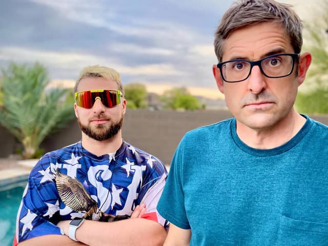 Louis Theroux talked to alt-right internet troll ‘Baked Alaska’ (left) in the first episode of his new BBC series, Forbidden America