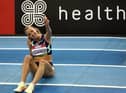 Keely Hodgkinson celebrates her new British indoor record in Birmingham