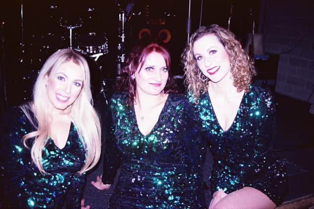 Members of Detroit Live. L-R ( singers in both photos) Clare Campbell, Hayley Arnold, Anna Shotter