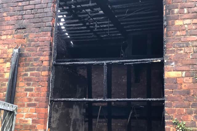 The building has been gutted by fire