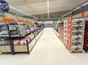 Fully-stocked aisles at the new supermarket
