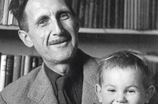 George Orwell with his adopted son Richard Blair