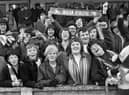 Wigan Athletic fans cheer on their team against Runcorn in a Northern Premier League match at Springfield Park on Saturday 30th of December 1972.
Latics won 3-0 with Micky Worswick, Graham Oates and John Rogers scoring the goals.