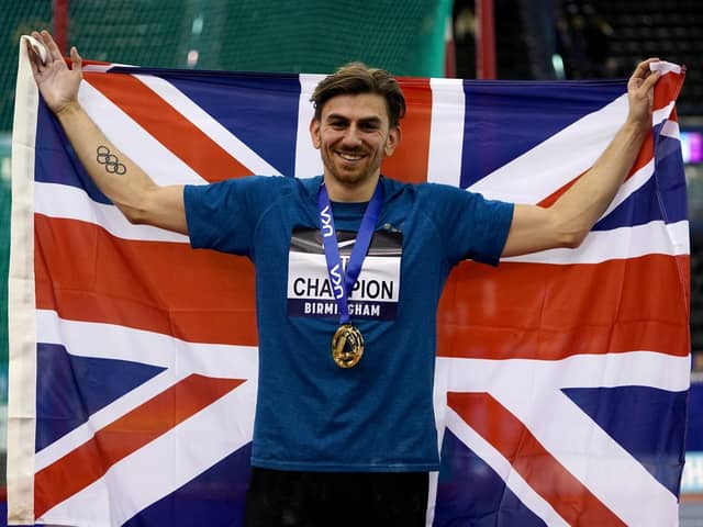 Harry Coppell celebrates his UK title in Birmingham