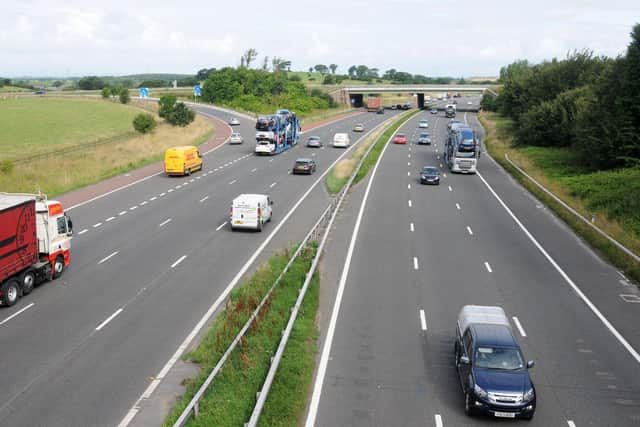 The M6 at junction 33 Galgate, near Lancaster. The motorway around junctions 33 and 34 will be subject to overnight closures from mid-March for repair work