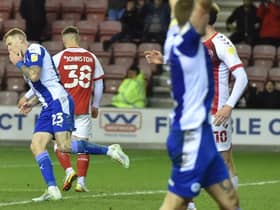 James McClean scores Latics' second goal against Fleetwood