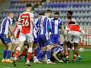 James McClean and Joe Garner were both red-carded in stoppage-time