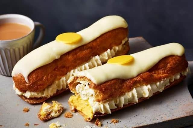 Egg-Clairs, £6m are choux pastry delights hand filled with rich whipped cream and zingy passionfruit crème patissiere