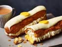 Egg-Clairs, £6m are choux pastry delights hand filled with rich whipped cream and zingy passionfruit crème patissiere