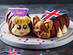 Connie has been given the royal treatment with a makeover fit for a Queen with her corgi​ pal who is adorned with a Union Jack cape