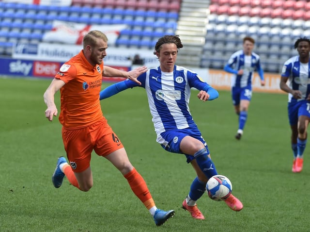 Thelo Aasgaard looks for an opening against Portsmouth
