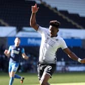 Jamal Lowe playing for Swansea