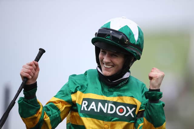 Rachael Blackmore after steering Minella Times to glory at Aintree