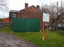The new container safely ensconced into its new home