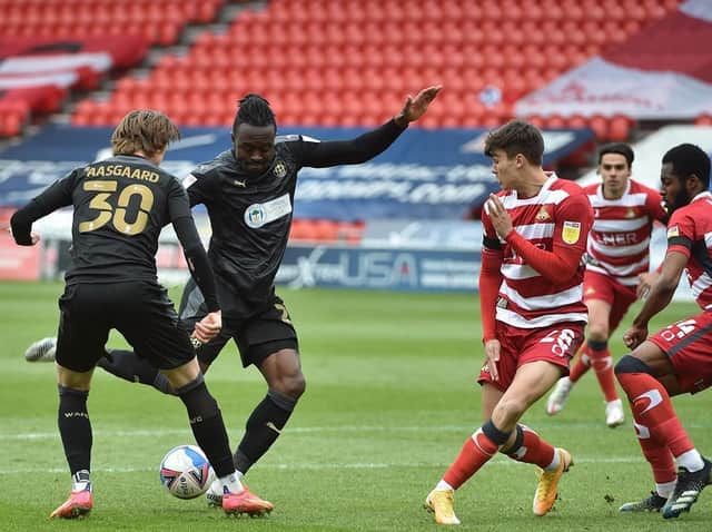 Joe Dodoo scores at Doncaster last weekend