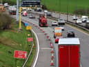 General view of the M6, near junction 24, Ashton, as work begins on the controversial smart motorway