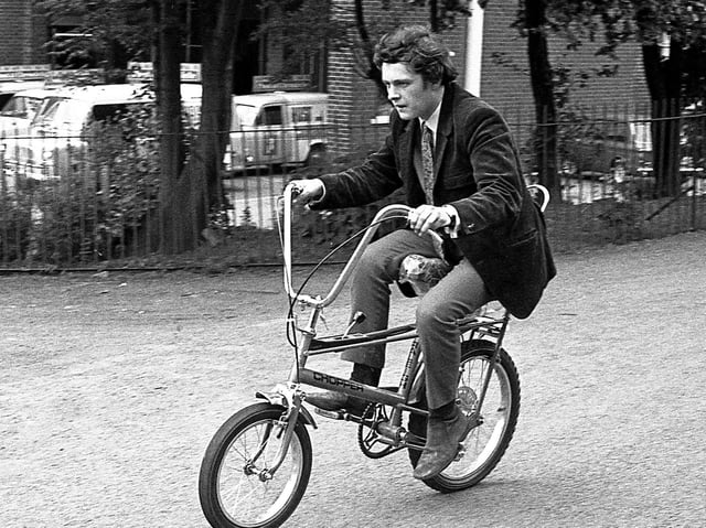 Wigan Post reporters Tom Hall and Phil Rickman trial two new style cycles to hit the streets of Wigan in July 1970