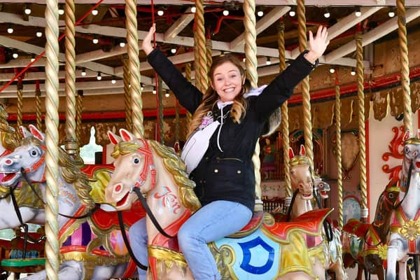 Coronation Street actress Harriet Bibby celebrates her birthday at Blackpool Pleasure Beach during the park's 125th celebration season Pictures: Dave Nelson