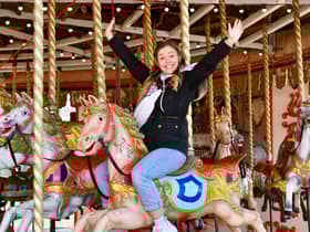Coronation Street actress Harriet Bibby celebrates her birthday at Blackpool Pleasure Beach during the park's 125th celebration season Pictures: Dave Nelson