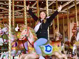 Coronation Street actress Harriet Bibby celebrates her birthday at Blackpool Pleasure Beach during the park's 125th celebration season Pictures: Dave Nelson