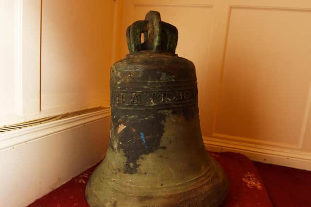 The church bell after it was recovered