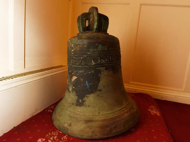The church bell after it was recovered