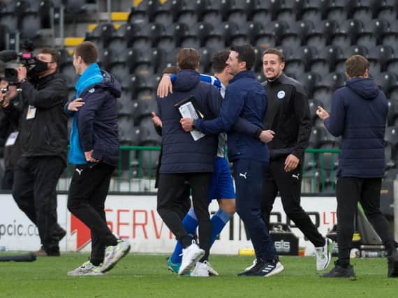The Latics celebrations at the full-time whistle