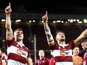 George Williams with Oliver Gildart, who has been linked with an NRL move