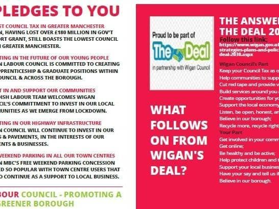 The election material featuring The Deal logo which has triggered a complaint