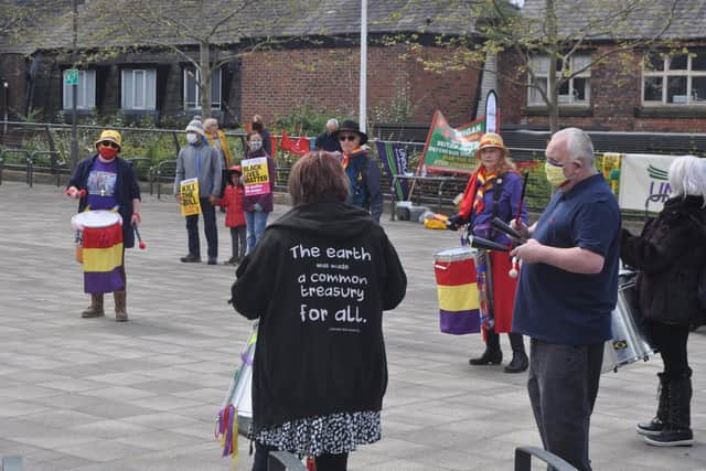 The International Workers' Day event in Wigan town centre
