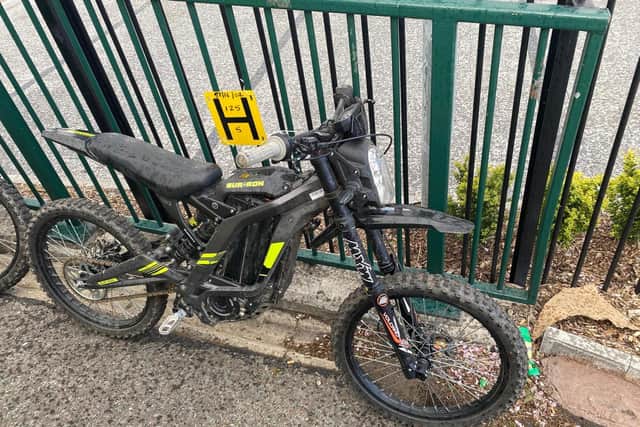 One of the electric bikes highlighted on the police Facebook post