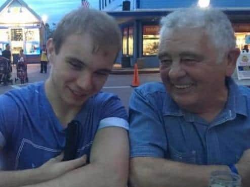 Connah Anders with his grandad Alan Davies