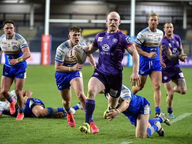 Liam Farrell on the charge at a game in Leeds