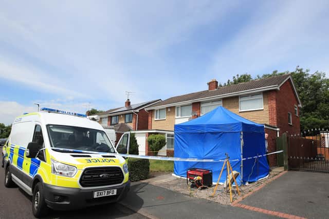 Police at the home of Lucy Letby in Chester in June 2019