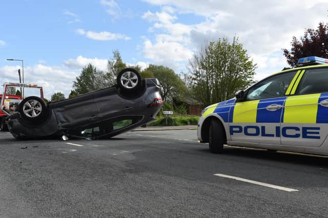 Police at the scene of the crash