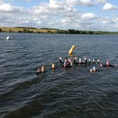 Open water swimmers at Pennington Flash