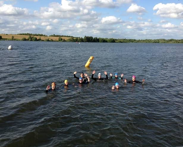 Open water swimmers at Pennington Flash
