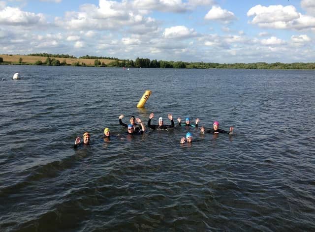 Open water swimmers at Pennington Flash