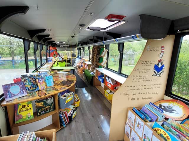 St Stephen's School turned their bus into a reading room