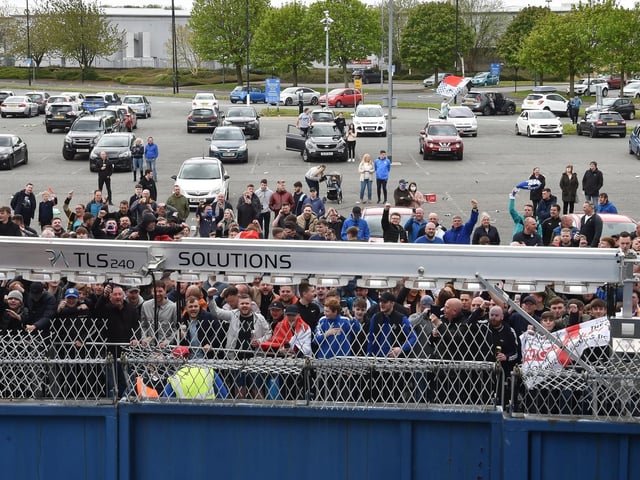 The Latics fans show their appreciation to the players after last weekend's game against Swindon